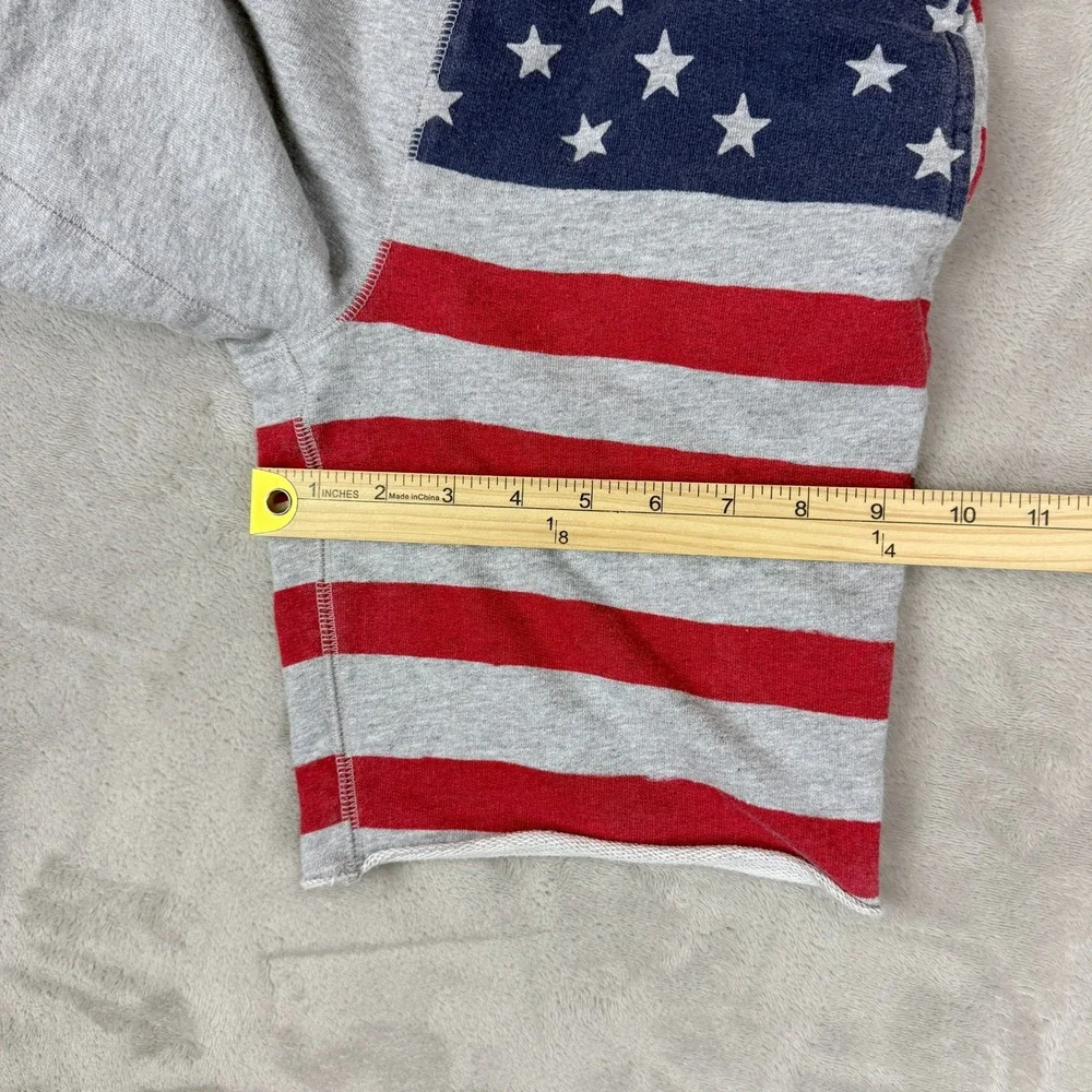 OshKosh B'gosh Shorts Kids 8 Gray American Flag July 4th Stars Stripes Patriotic